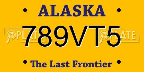 789VT5 Alaska License Plate