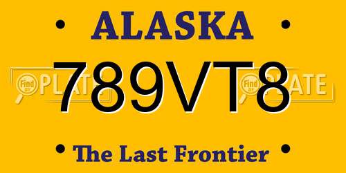 789VT8 Alaska License Plate