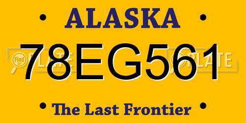 78EG561 Alaska License Plate