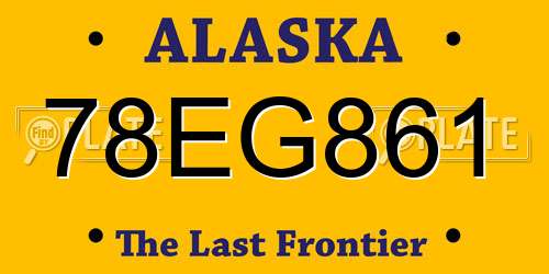78EG861 Alaska License Plate