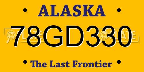 78GD330 Alaska License Plate