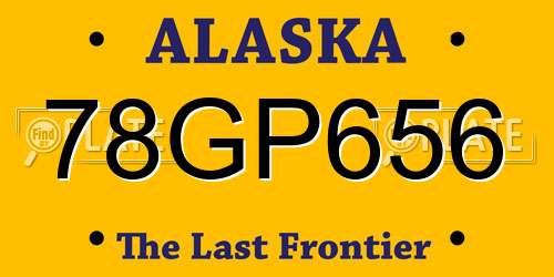 78GP656 Alaska License Plate