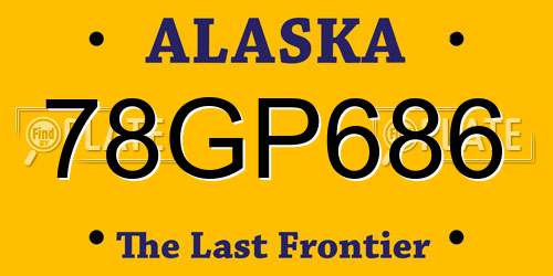 78GP686 Alaska License Plate