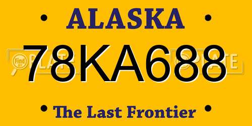 78KA688 Alaska License Plate