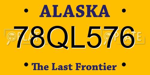 78QL576 Alaska License Plate