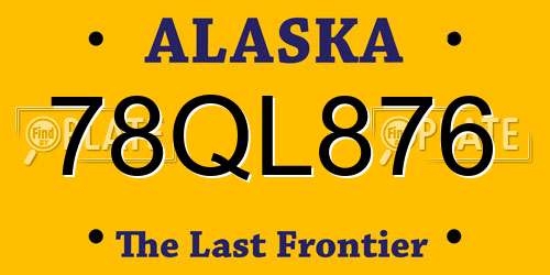 78QL876 Alaska License Plate