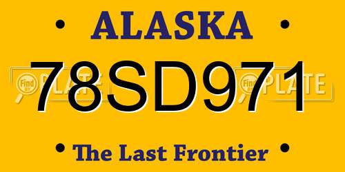 78SD971 Alaska License Plate