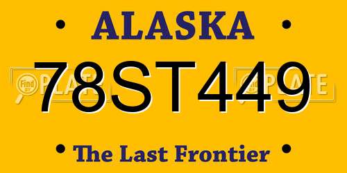 78ST449 Alaska License Plate