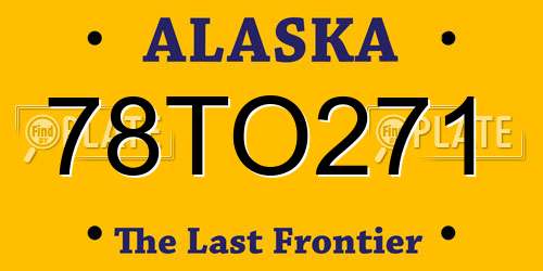 78TO271 Alaska License Plate