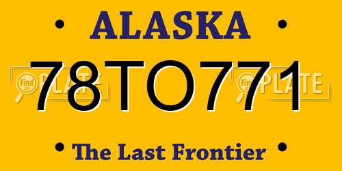 78TO771 Alaska License Plate