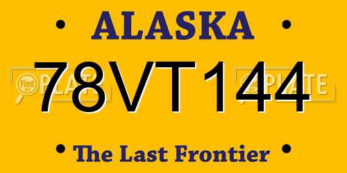 78VT144 Alaska License Plate