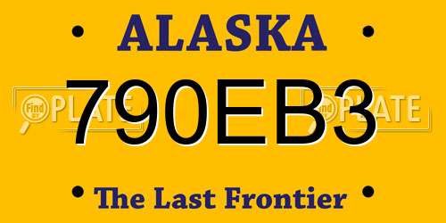 790EB3 Alaska License Plate