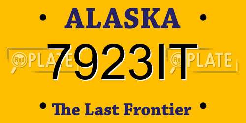 7923IT Alaska License Plate