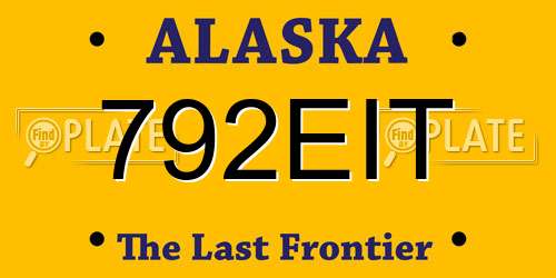792EIT Alaska License Plate