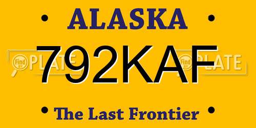 792KAF Alaska License Plate