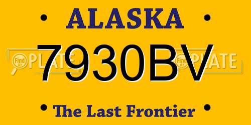 7930BV Alaska License Plate