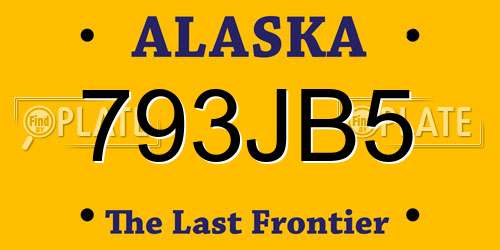 793JB5 Alaska License Plate