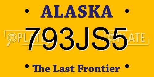 793JS5 Alaska License Plate