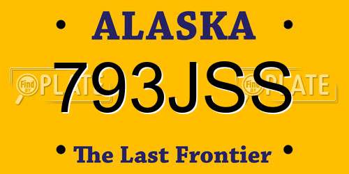 793JSS Alaska License Plate