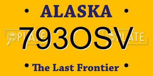 793OSV Alaska License Plate