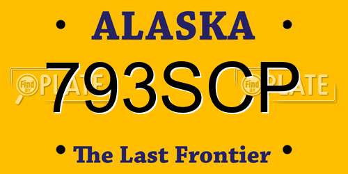 793SCP Alaska License Plate