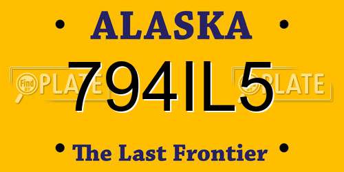 794IL5 Alaska License Plate