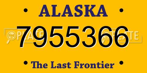 7955366 Alaska License Plate