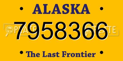 7958366 Alaska License Plate