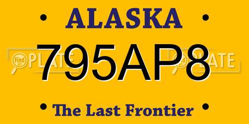 795AP8 Alaska License Plate