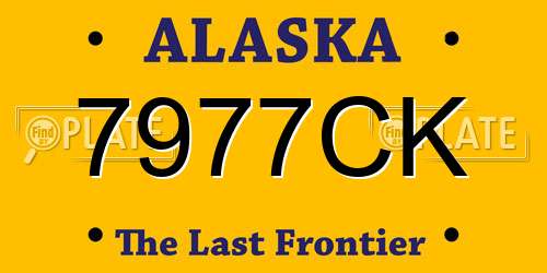 7977CK Alaska License Plate
