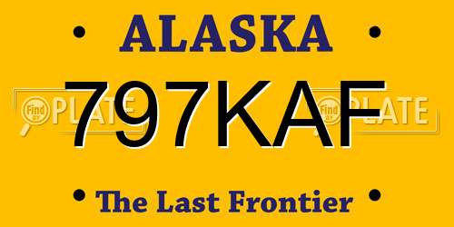 797KAF Alaska License Plate
