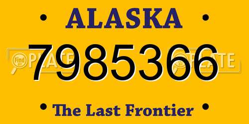 7985366 Alaska License Plate