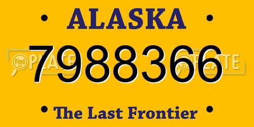 7988366 Alaska License Plate