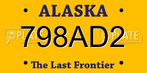 798AD2 Alaska License Plate