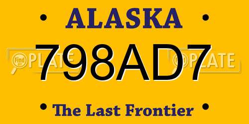 798AD7 Alaska License Plate
