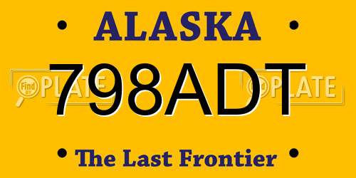 798ADT Alaska License Plate