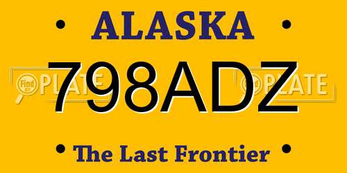 798ADZ Alaska License Plate