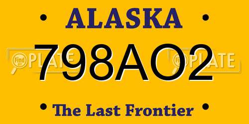 798AO2 Alaska License Plate