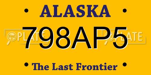 798AP5 Alaska License Plate