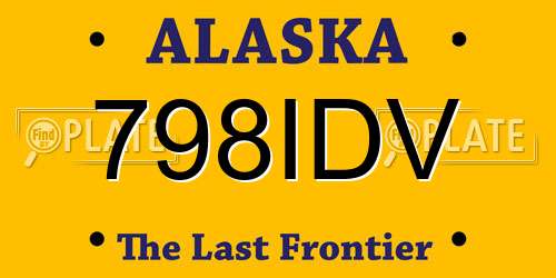 798IDV Alaska License Plate