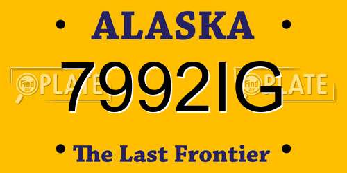7992IG Alaska License Plate