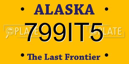 799IT5 Alaska License Plate
