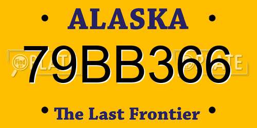 79BB366 Alaska License Plate