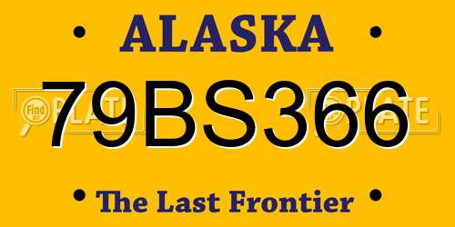 79BS366 Alaska License Plate
