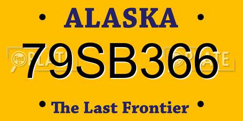79SB366 Alaska License Plate