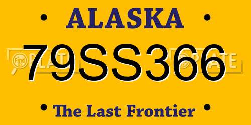 79SS366 Alaska License Plate
