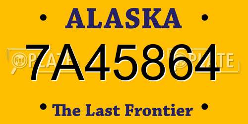 7A45864 Alaska License Plate