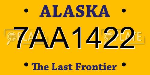7AA1422 Alaska License Plate