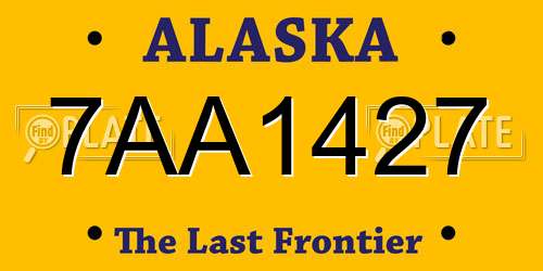 7AA1427 Alaska License Plate