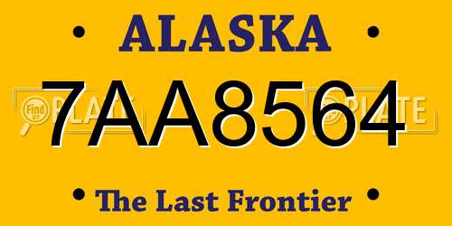 7AA8564 Alaska License Plate